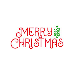 Merry Christmas typography clip art design on plain white transparent isolated background for card, shirt, hoodie, sweatshirt, apparel, card, tag, mug, icon, poster or badge