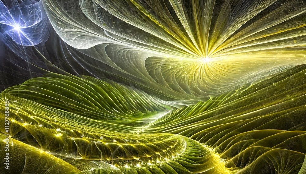 Poster stunningly beautiful fractal background : a mesmerizing blend of intricate patterns and vivid colors