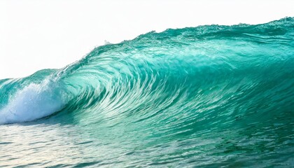 Stunning Close-Up of Beautiful Textured Turquoise Sea Waves Isolated on a Clean White Background, Capturing the Essence of Natures Beauty and Tranquility in Every Detail and Color Variation