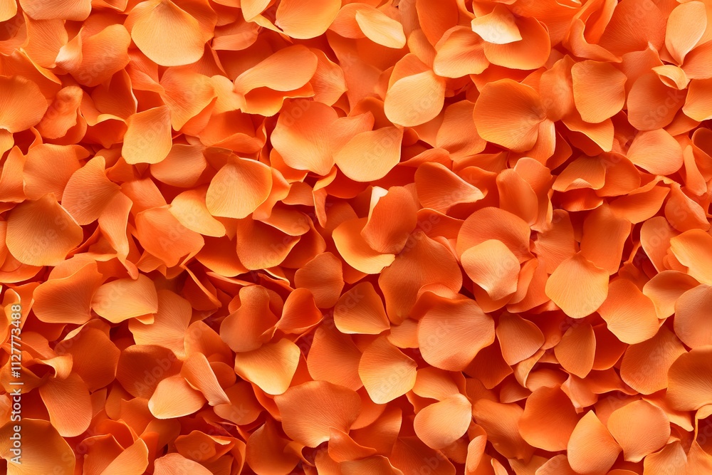 Poster a close-up view of numerous orange flower petals arranged in a visually appealing pattern.