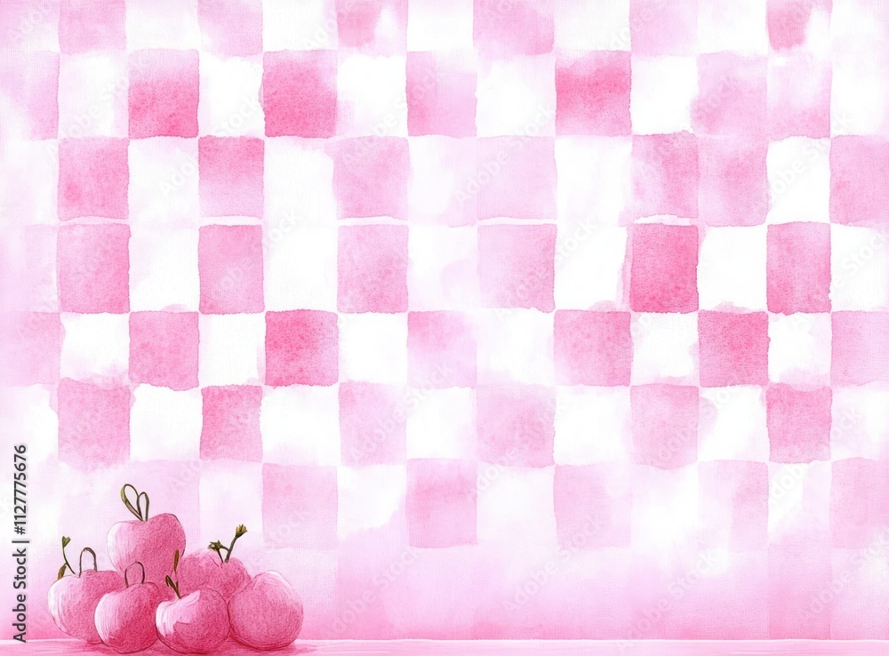 Poster pink fancy pop checkered frame background
