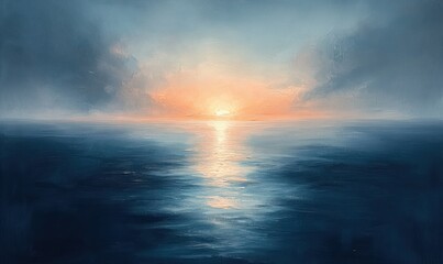 Calm Sea Pastel Sky Abstract Background for Design and Presentation