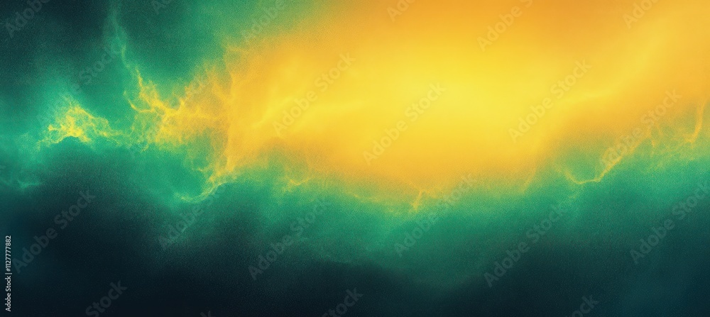 Poster vibrant abstract digital painting teal yellow gradient soft blend textures calm light exposure backg