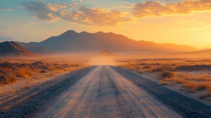 Sunset Road in the Desert