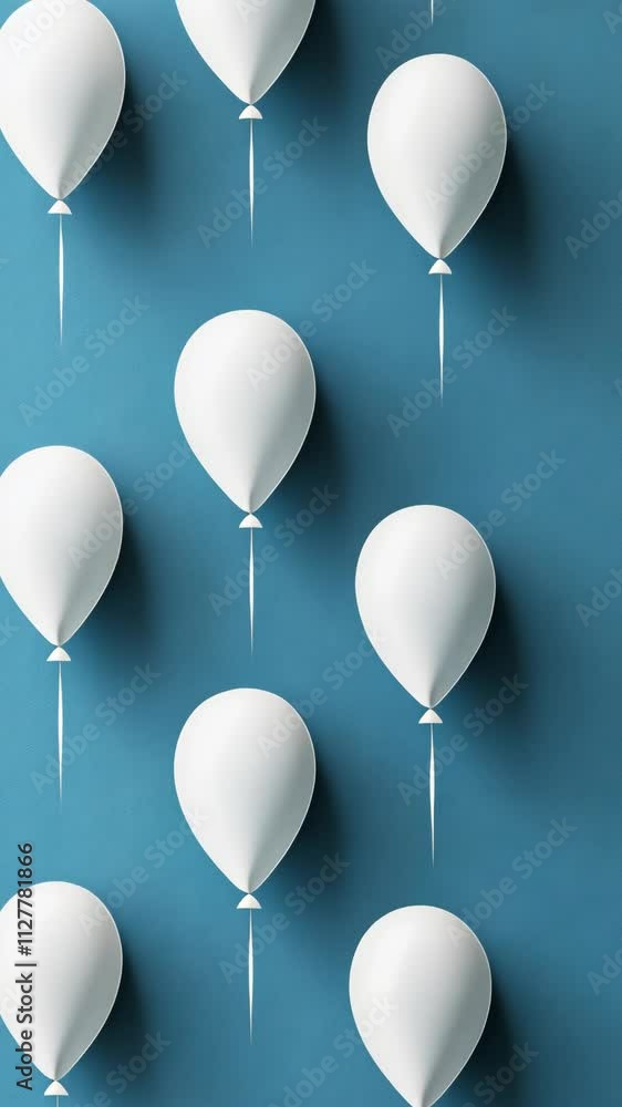 Aufkleber white balloons floating against a blue background create a whimsical atmosphere and visual interest 