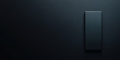 Illuminated black box on dark background minimalist design studio environment high contrast