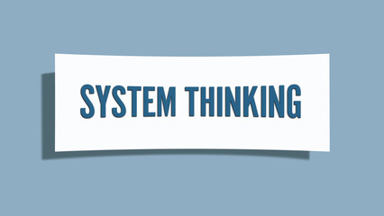 System Thinking. A card isolated on blue background.