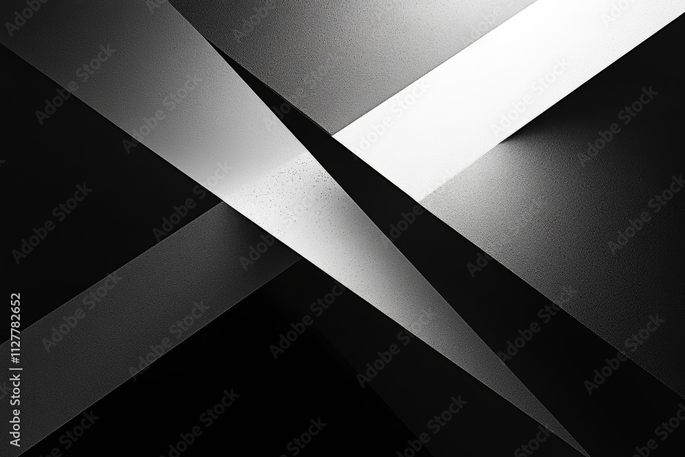 Poster abstract black white geometric pattern with intersecting lines and shapes modern design