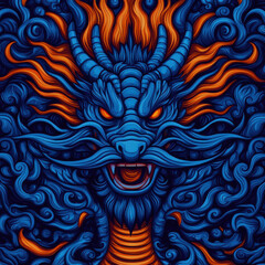 Bold dragon design with glowing patterns and vibrant colors