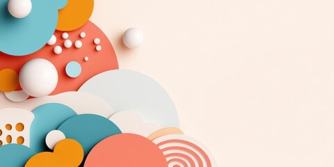 Abstract Colorful Geometric Shapes in 3D Design