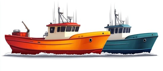 Two Fishing Boats on a Calm Day