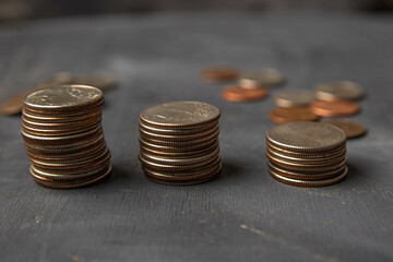 Coins in a jar and money savings for the future