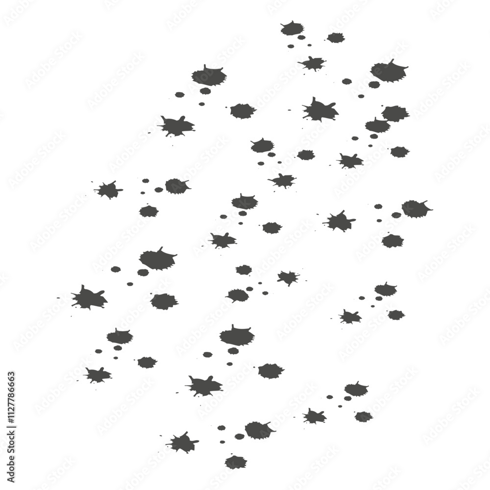 Aufkleber ink splash patterns. abstract black drops. dynamic splatter design. creative vector element.