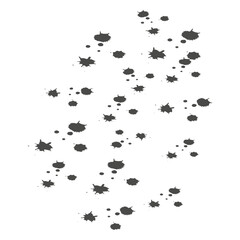 Ink splash patterns. Abstract black drops. Dynamic splatter design. Creative vector element.