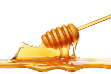 Sweet honey spill drip isolated on transparent background- high-quality PNG image for food and beverage designs