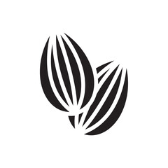 Almond icon Thin line art collection
