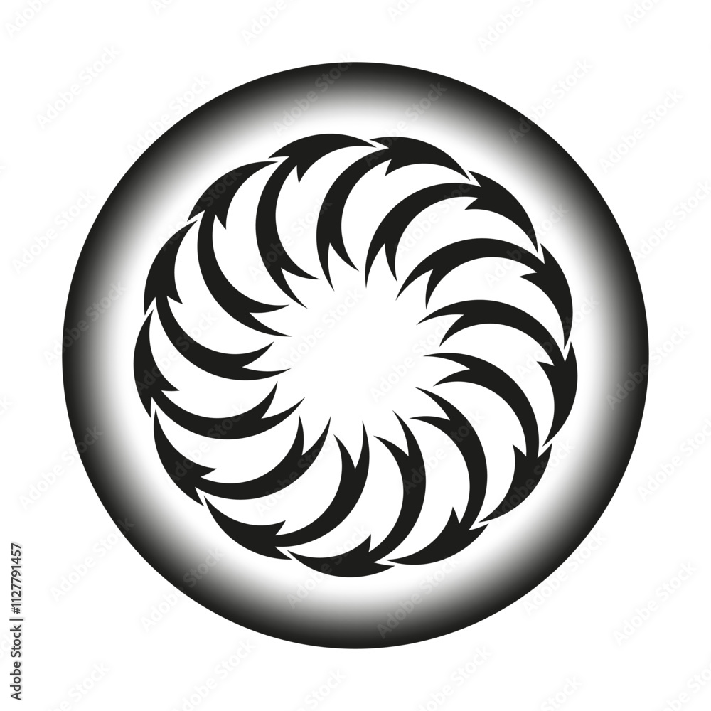 Aufkleber circular arrow icon. dynamic motion symbol. geometric vector illustration. rotating flow element.