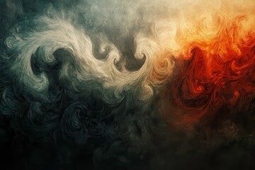 Obraz premium Dynamic Swirls of Paint on Textured Canvas Backdrop