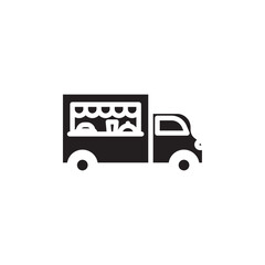 Food truck icon Thin line art collection