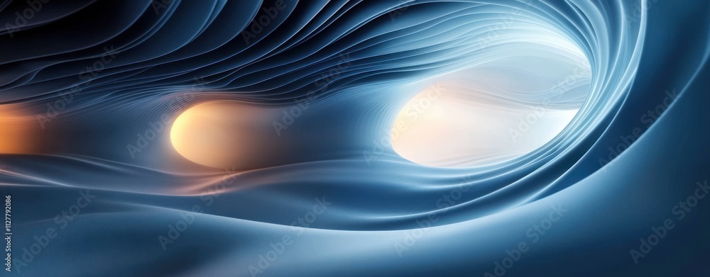 Poster futuristic abstract background with soft lighting and swirling curves