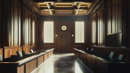 Fototapeta premium A Formal Wooden Interior With a View