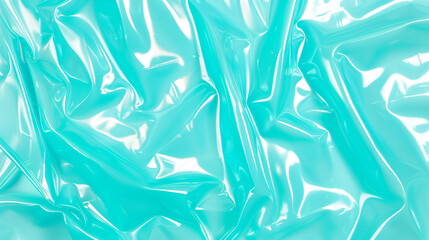 Obraz premium soft neon cyan silky plastic crinkled texture