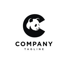  Letter C Panda Logo Icon Vector 