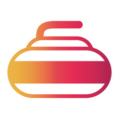 curling Line Gradient Icon