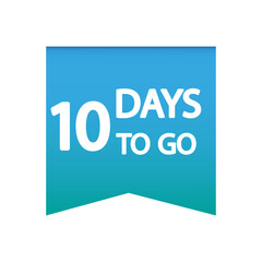 10 days countdown. Number ten alert. Vector day icon. Event countdown symbol.