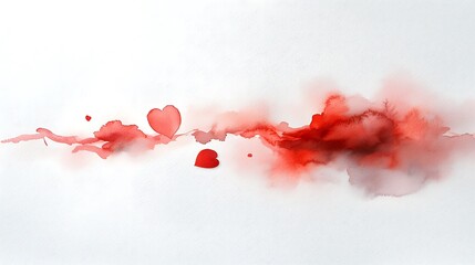Romantic valentine's day celebration abstract digital artwork in panoramic love setting