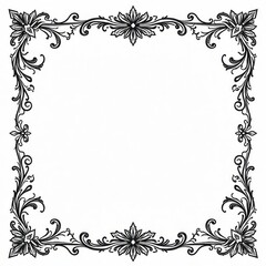 Ornate Black and White Decorative Frame Design
