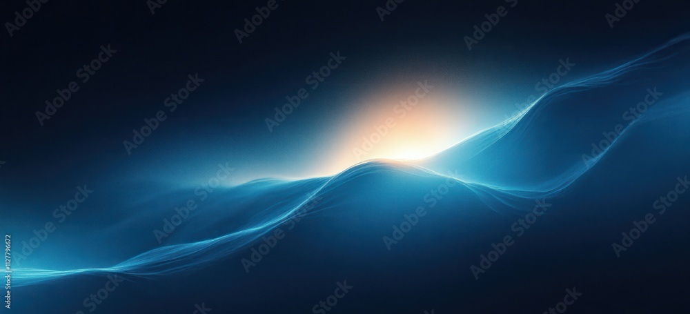 Poster deep blue teal gradient abstract smooth background with soft light minimalist design