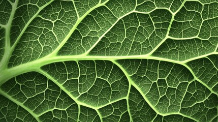 Close-up of intricate green leaf texture