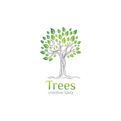 Obraz premium Creative Tree Concept Logo Design Template