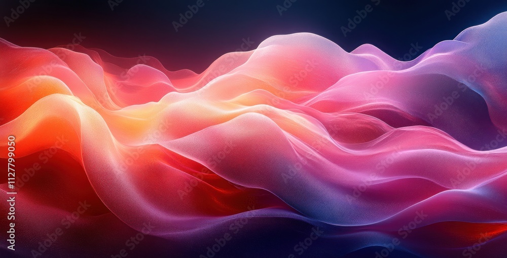 Poster abstract expressionism vibrant gradient color flow wavy patterns on black background music cover dan