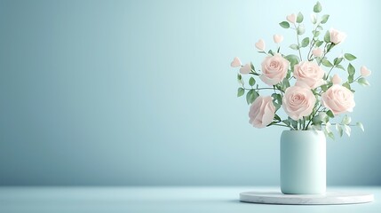 Fototapeta premium Soft light still life elegant floral arrangement in modern vase of serenity and beauty