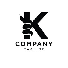  Letter K Snake Logo Icon Vector 