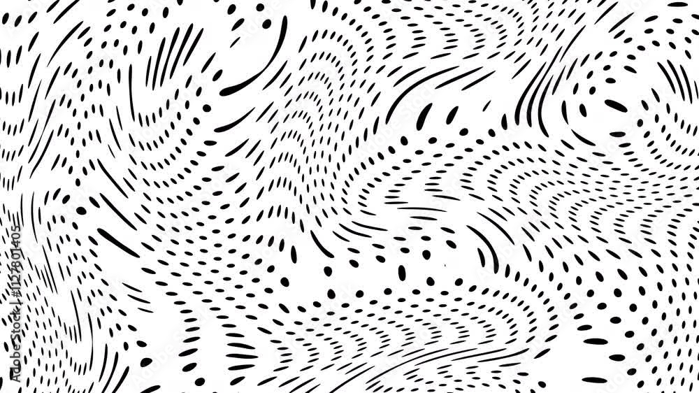 Leinwandbilder This piece features abstract black and white patterns showcasing flowing lines and waves in a dynamic and engaging design. Loop
