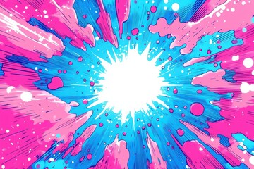 Vibrant Comic Book Explosion Background Illustration Pop Art Style