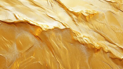 Naklejka premium Surreal Golden Sand Dunes Glistening with Liquid-Like Shimmer in Otherworldly Landscape