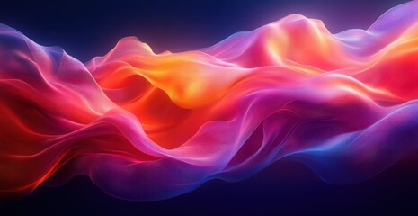 Obraz premium Vibrant Abstract Composition with Fluid Ribbons and Gradient Lighting