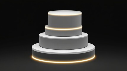 Illuminated Three Tiered Cylindrical Display Stand