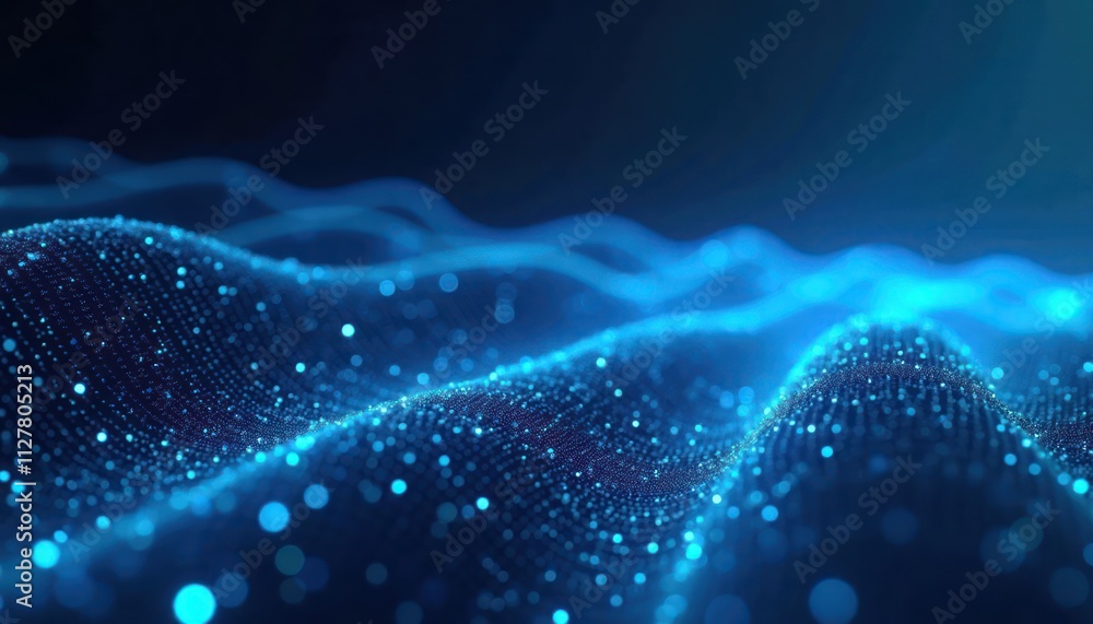 Poster abstract blue tech background shows data flow. dynamic network structure. futuristic design. modern 