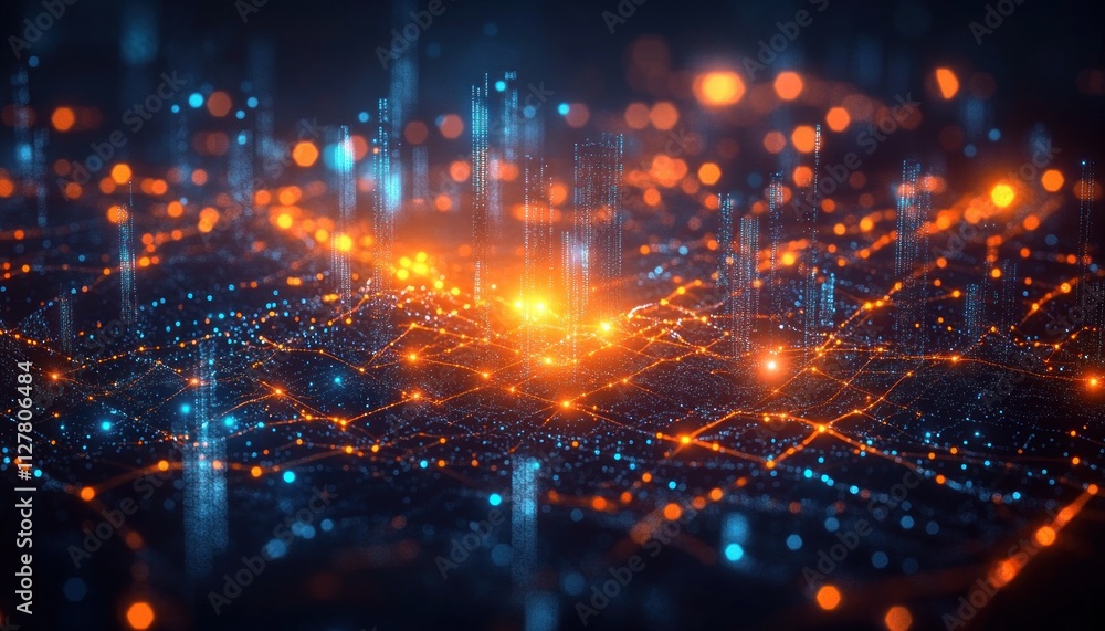 Aufkleber Digital Asset Network Token Economy Blockchain Ecosystem Interconnected Fluidity Versatility Technology