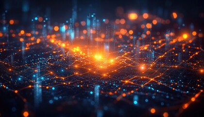 Fototapeta premium Digital Asset Network Token Economy Blockchain Ecosystem Interconnected Fluidity Versatility Technology