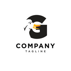  Letter G Crested Duck Logo Icon Vector 