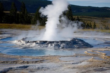 The dynamic landscape showcases the power of geothermal activity in nature. 