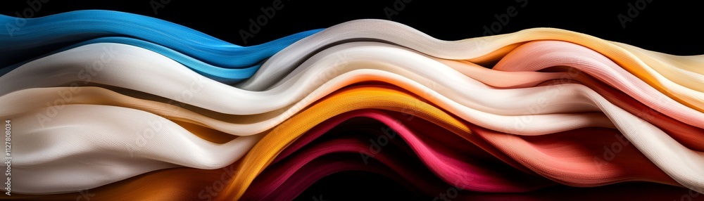 Poster close-up of dynamic multicolored light waves in digital design