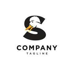  Letter S Crested Duck Logo Icon Vector 