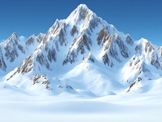 Obraz premium Majestic Snowcapped Mountains Under a Clear Blue Sky
